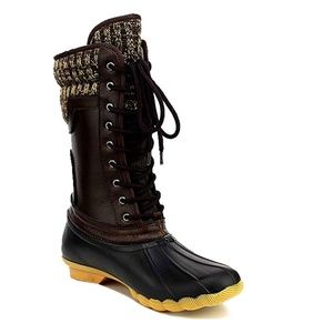 Brown Duck Boots Waterproof Rubber Skimmers